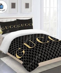 Gucci bedding set black and gold Luxury