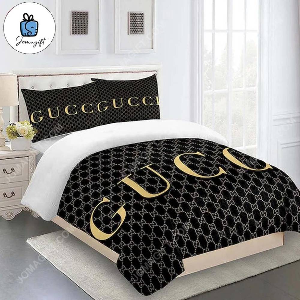 Gucci bedding set black and gold 