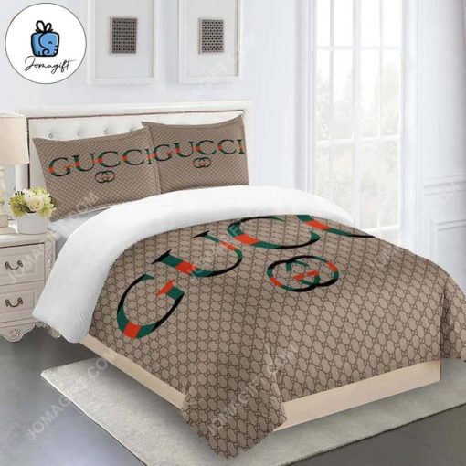 Gucci bedding set dark beige Luxury