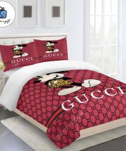 Gucci bedding set red mickey mouse Luxury 1
