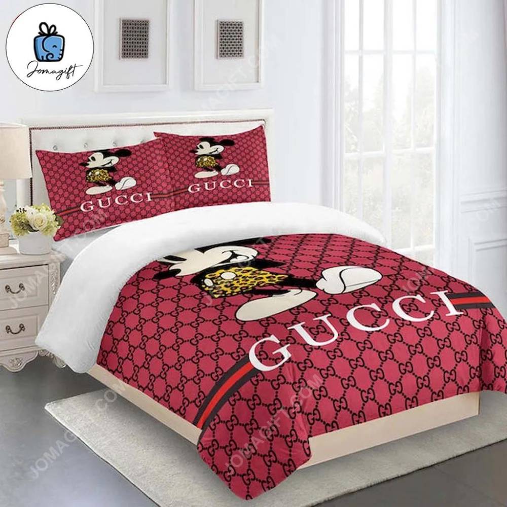 Gucci bedding set red mickey mouse 