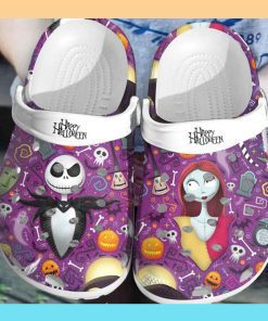 Jack and Sally Happy Halloween Crocband Clog Shoes 1 3