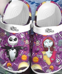 Jack and Sally Happy Halloween Crocband Clog Shoes 3