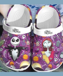 Jack and Sally Happy Halloween Crocband Clog Shoes 3 3