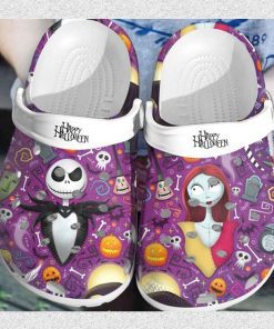 Jack and Sally Happy Halloween Crocband Clog Shoes 5 3