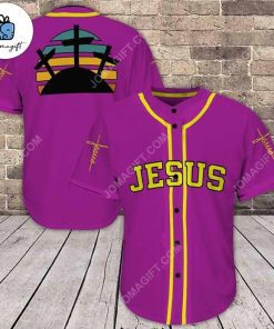 Jesus Purple All Over Print Baseball Jersey