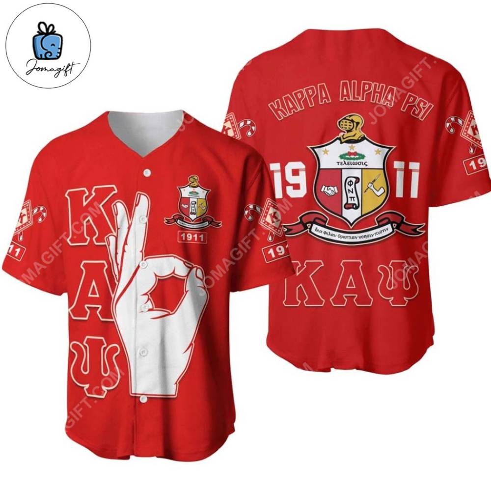 Kappa Alpha Psi 1911 Crest Hand Signal Baseball Jersey - Jomagift