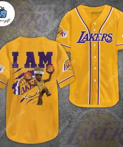 Los Angeles Lakers Groot Baseball Jersey 1