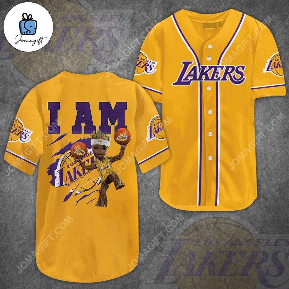 Los Angeles Lakers Groot Baseball Jersey