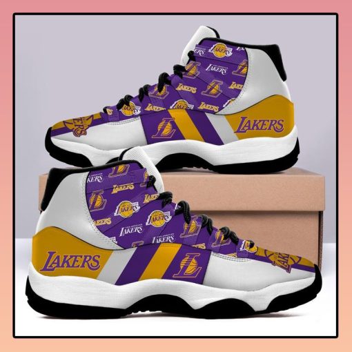 Los Angeles Lakers NBA Air Jordan 11 Sneaker Shoes Limited Edition