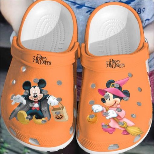 Mickey mouse and Minnie Happy Halloween Crocs Shoes