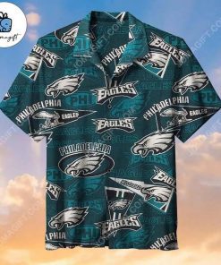 [Personalized] NFL Philadelphia Eagles Green Grey Hawaiian Shirt Gift