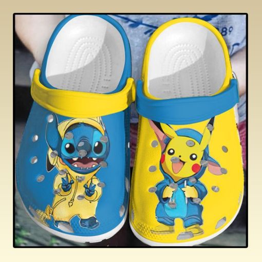 Baby Stitch and Pikachu Crocs Shoes