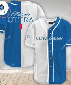 White And Blue Split Michelob ULTRA Baseball Jersey 1
