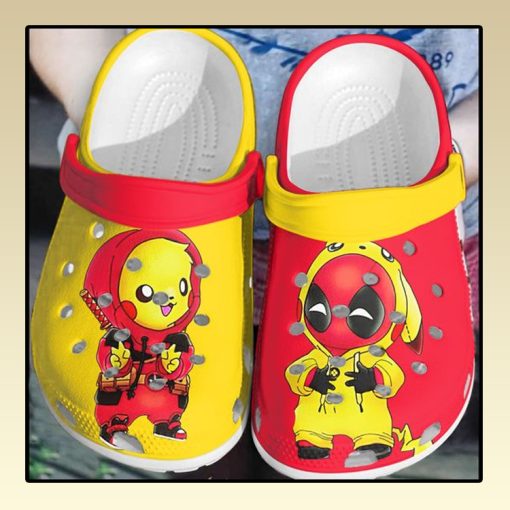 Baby Deadpool and Pikachu Crocs Shoes