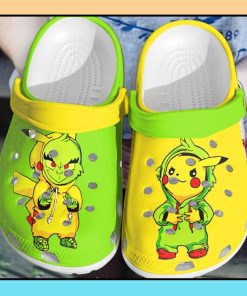 cFVxJiDS Baby Grinch and Pikachu crocs clog crocband4