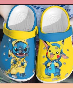 dEVzCEit Baby Stitch and Pikachu crocs clog crocband2
