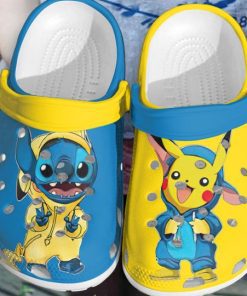 iBwxbsJm Baby Stitch and Pikachu crocs clog crocband