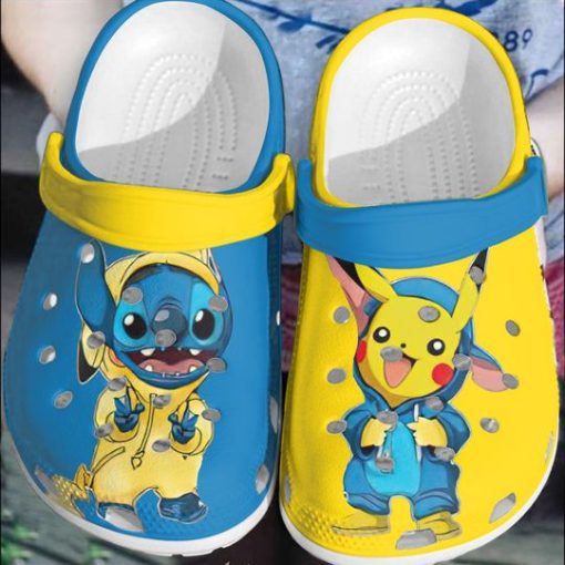 Baby Stitch and Pikachu Crocs Shoes