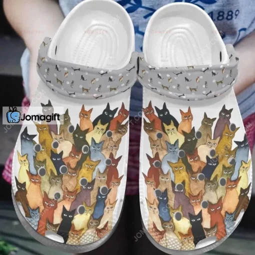 A Bunch Of Cats Crocs Shoes
