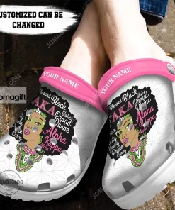 African American Alpha Kappa Alpha Queen Crocs Clog Shoes 1