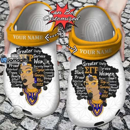 African American Sigma Gamma Rho Queen Crocs Clog Shoes