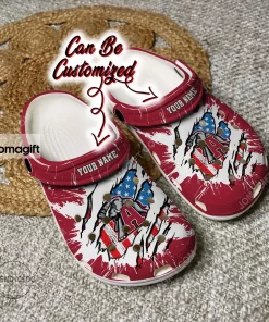 Alabama Crimson Tide Ripped American Flag Crocs Clog Shoes