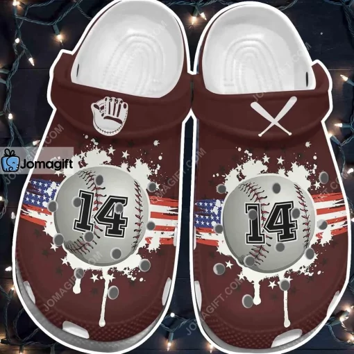 America Flag Baseball Vector Crocs Clog Shoes