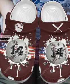 America Flag Baseball Vector Crocs Clog Shoes 2