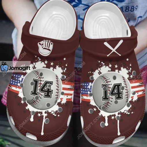 America Flag Baseball Vector Crocs Clog Shoes