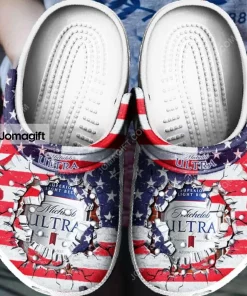 American Flag And Michelob Ultra Crocs Shoes