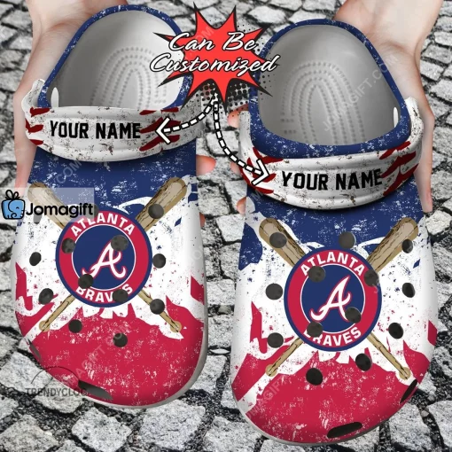 Atlanta Braves Watercolor New Crocs Clog Shoes