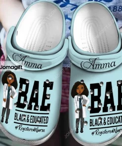 Bae Black Educated Register Nurses Crocs Shoes