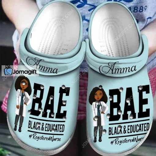 Bae Black Educated Register Nurses Crocs Shoes