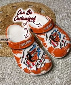 Baltimore Orioles Baseball Ripped American Flag Crocs Clog Shoes