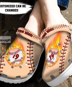 Baseball On Fire Crocs Clog Shoes 1