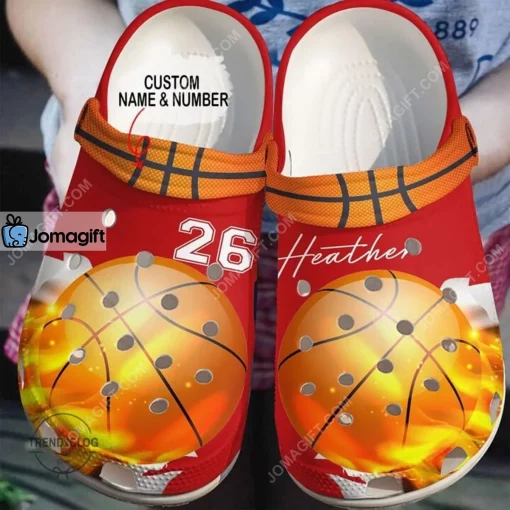 Basketball Fire Crocs Clog Shoes