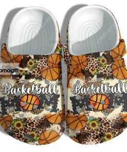 Basketball Mom Leopard Sunflower Crocs Clog Shoes 1