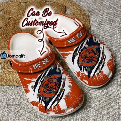 Chicago Bears Football Ripped Claw Crocs Clog Shoes