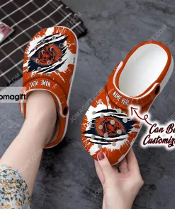 Bears Chicago Bears Football Ripped Claw Crocs Clog Shoes 2