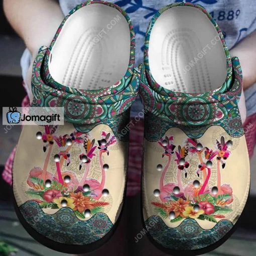 Boho Flamingo Vintage Mandal Crocs Shoes