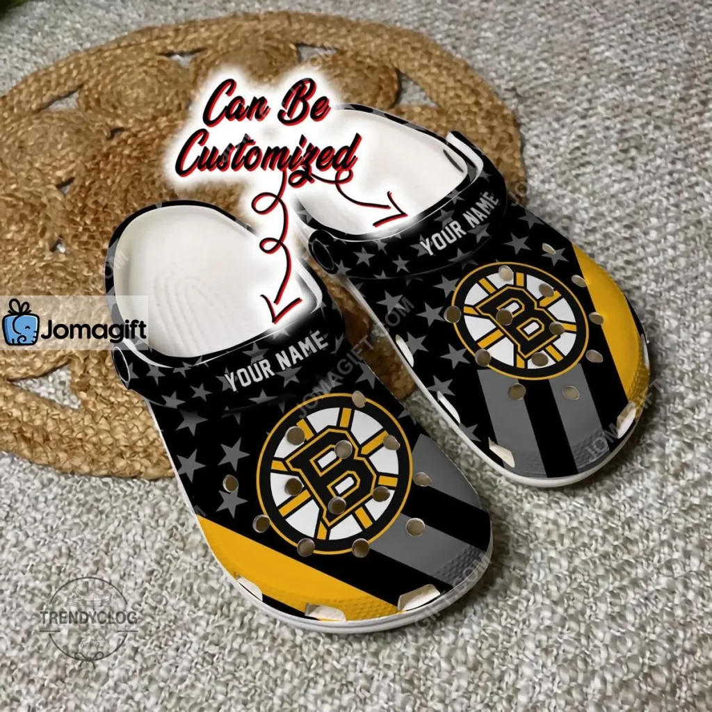 Boston Bruins Star Flag Crocs Clog Shoes 1