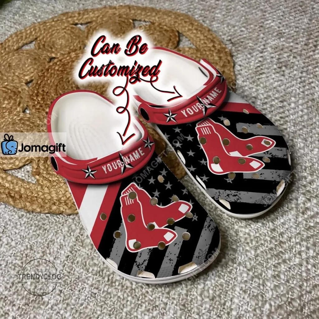 Boston Red Sox American Flag Crocs Clog Shoes - Jomagift