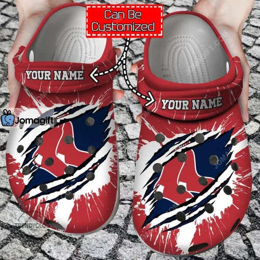 Boston Red Sox Ripped Claw Crocs Clog Shoes