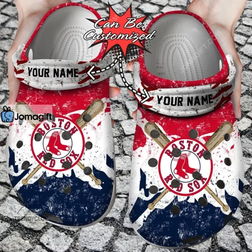 Boston Red Sox Watercolor New Crocs Clog Shoes