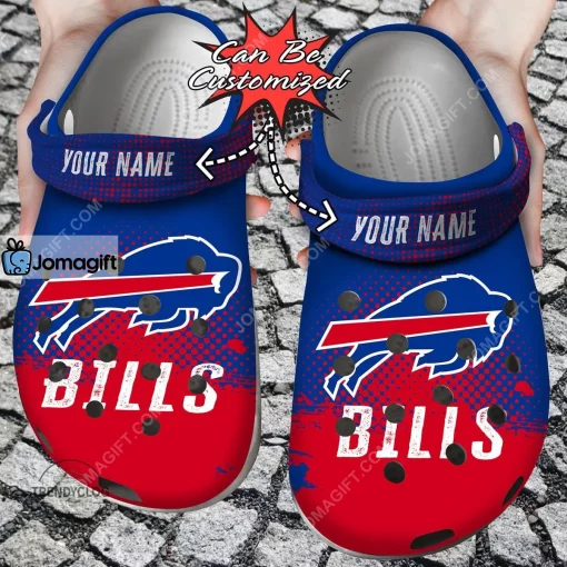 Buffalo Bills Half Tone Drip Flannel Crocs Clog Shoes