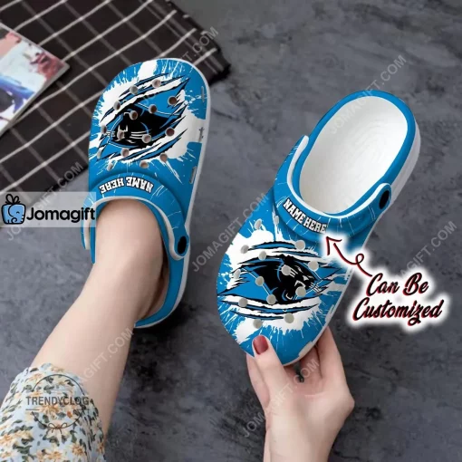 Carolina Panthers Football Ripped Claw Crocs Clog Shoes