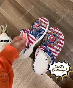Chicago Cubs American Flag Breaking Wall Crocs Clog Shoes
