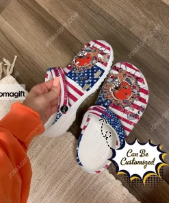 Cleveland Browns American Flag Breaking Wall Crocs Clog Shoes 1