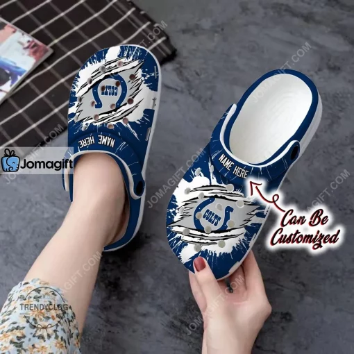 Indianapolis Colts Football Ripped Claw Crocs Clog Shoes